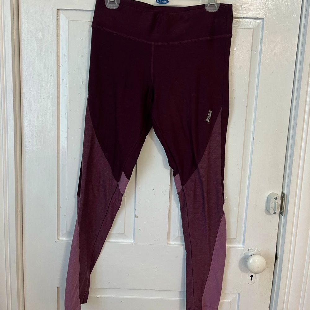 PINK COLOR BLOCK YOGA LEGGINGS
